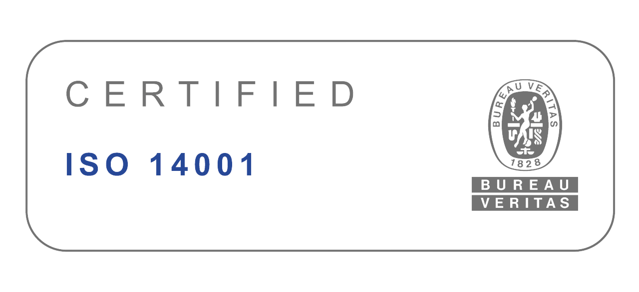 Logo di certificazione ISO 14001 di Bureau Veritas.