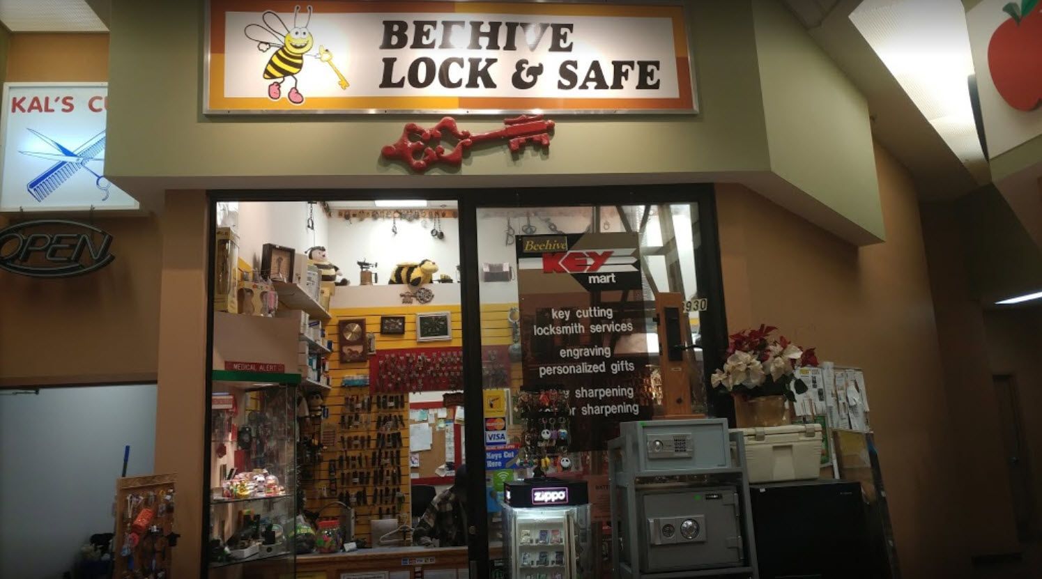 storefront of beehive lock and safe store