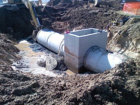Sewer System Under Construction — North Little Rock, AR — Peterson Concrete