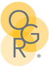 Grey letters “OGR” stacked, overlaid on three yellow circles.