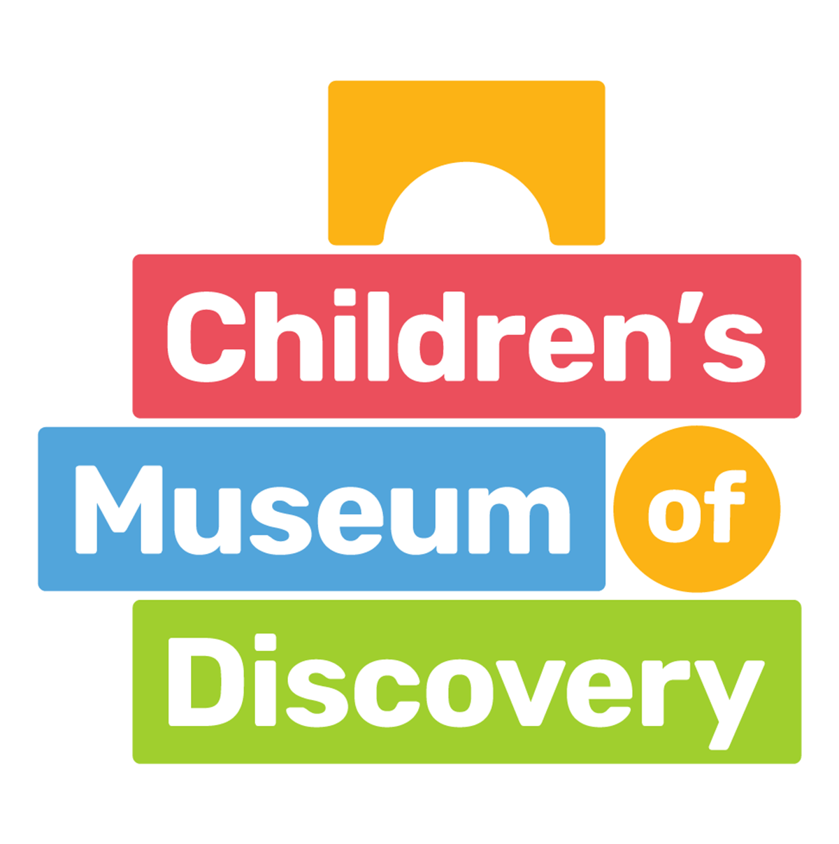 Children's Museum of Discovery logo with colorful stacked blocks and text.
