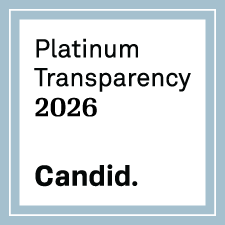 Platinum Transparency 2026 Candid. Text within a light blue square with a white border.