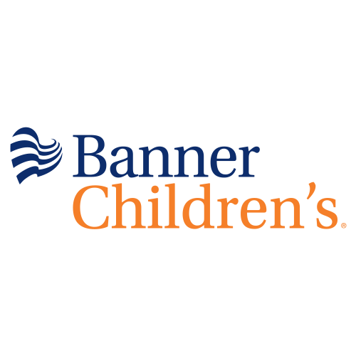 Banner Children's logo: blue wave emblem and text "Banner Children's" in blue and orange.