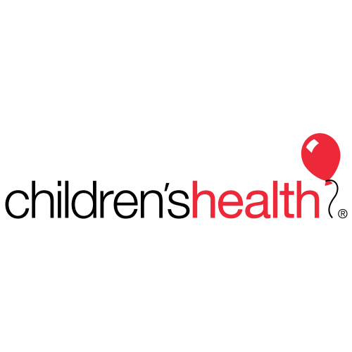 Children's Health logo with black text and a red balloon over the word "health."