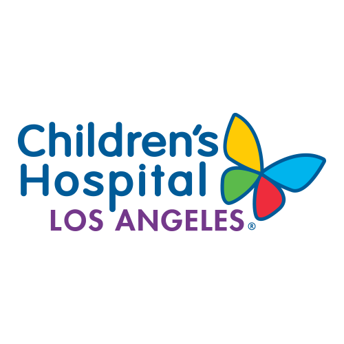 Children's Hospital Los Angeles logo: Blue text and a colorful butterfly symbol.