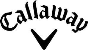 Callaway logo with arched gothic-style text over a downward-pointing chevron, all black.