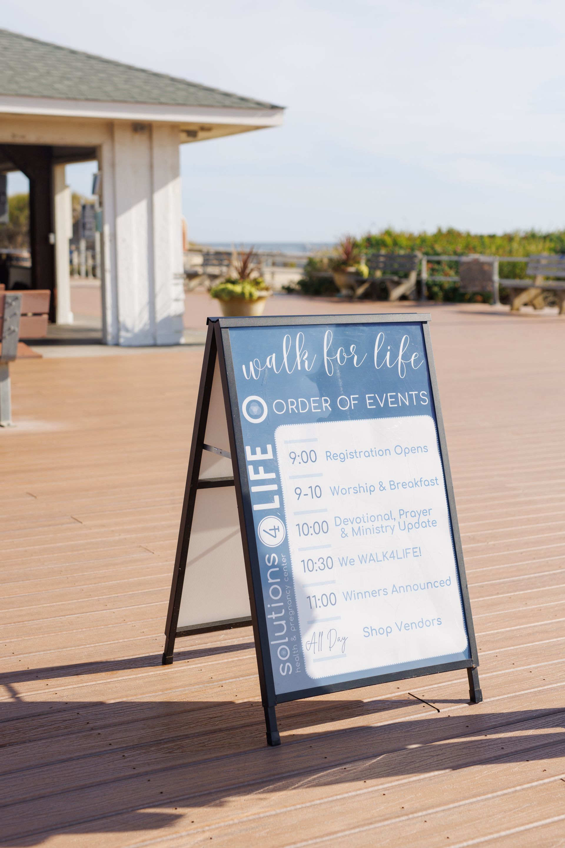 A-frame sign outdoors with