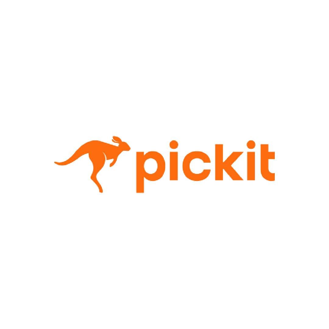 Logotipo de un canguro naranja con la palabra