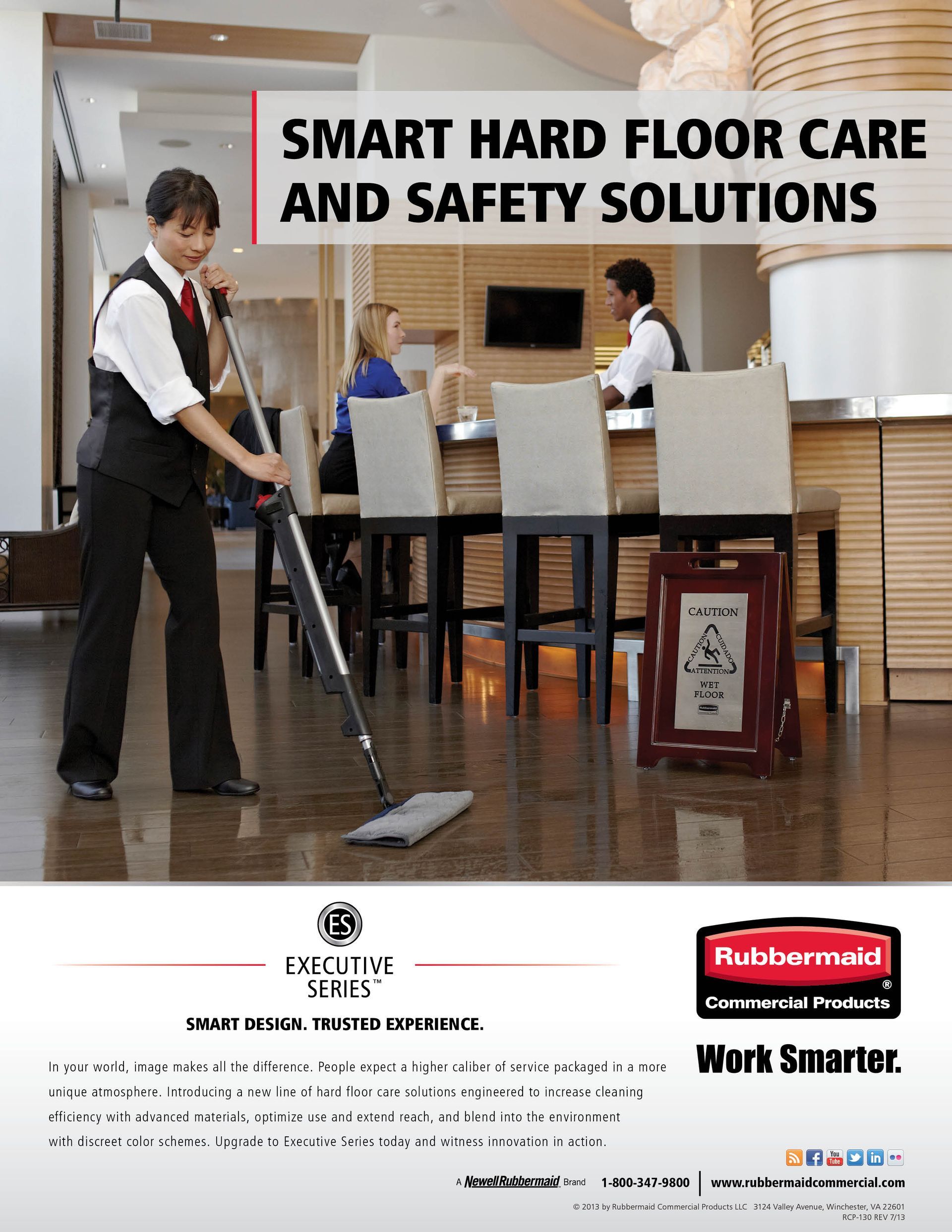 An advertisement for smart hard floor care and safety solutions