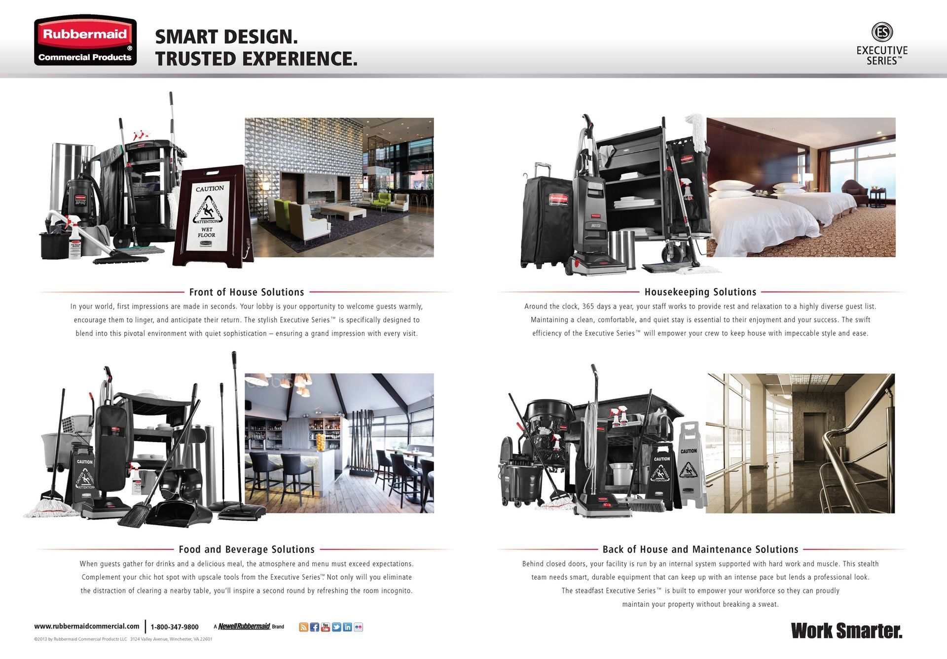 A brochure for rubbermaid smart design , a trusted experience.