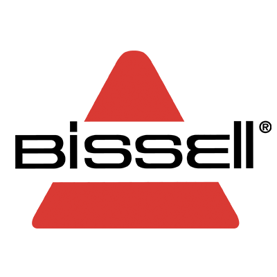 A red triangle with the word bissell on it