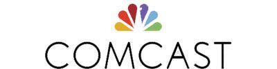 A comcast logo with a colorful nbc logo on a white background.