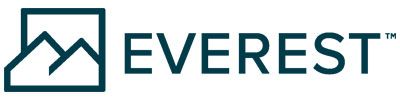 The everest logo has a mountain in the middle of it.