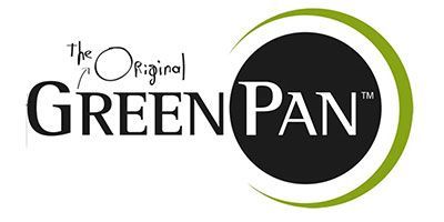 The logo for the original green pan is black and green.