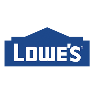 A blue and white logo for lowe 's on a white background