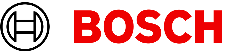 The bosch logo is red and black on a white background.