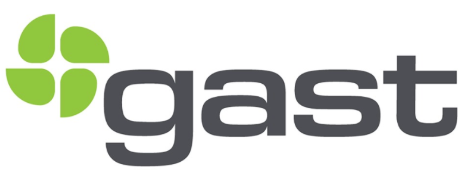 A logo for a company called gast with a green flower on it.