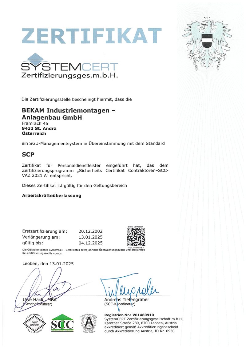 Zertifizierung