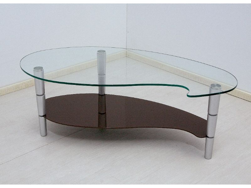 Tavolo in vetro curvo