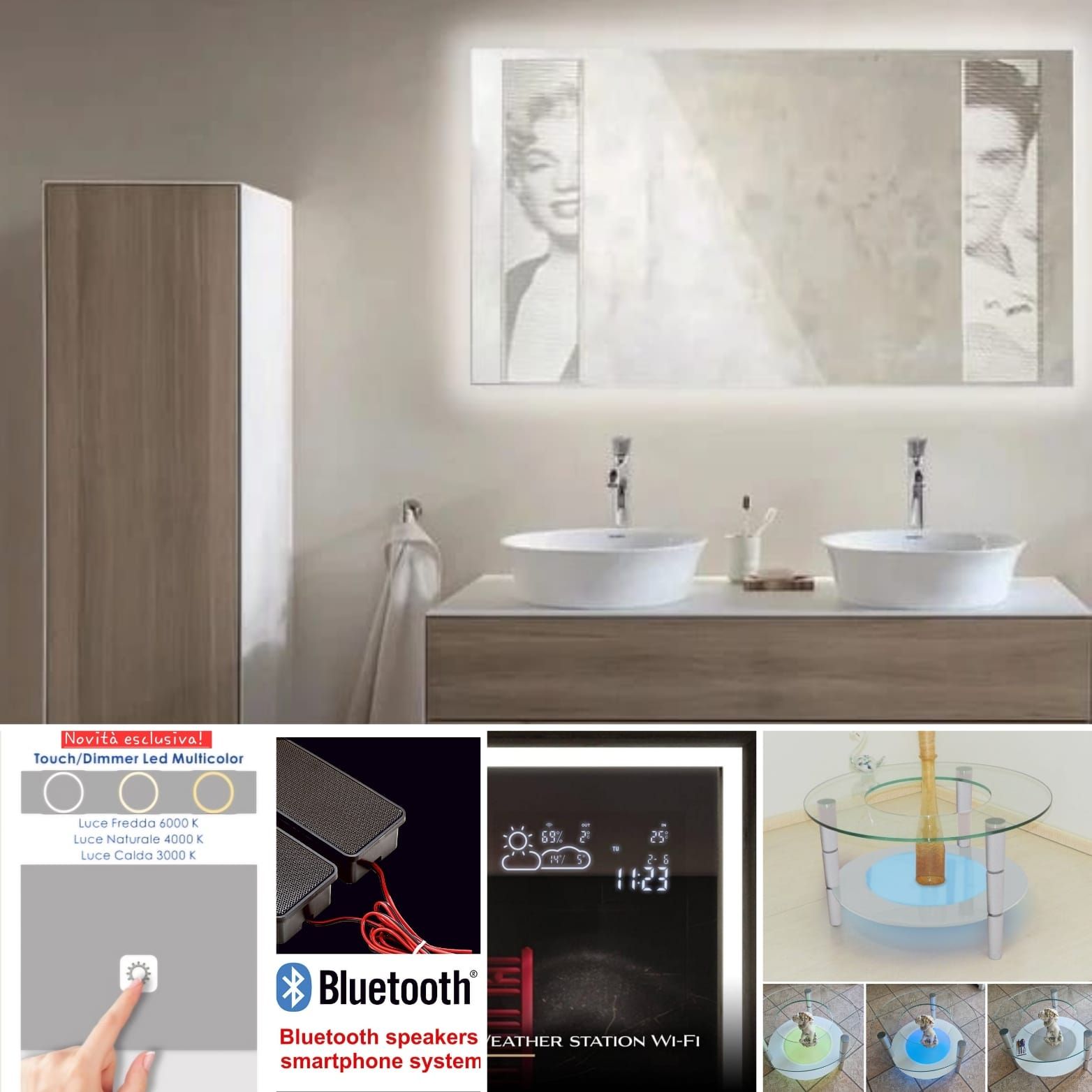 Specchiere bagno retroilluminate a led con Bluetooth