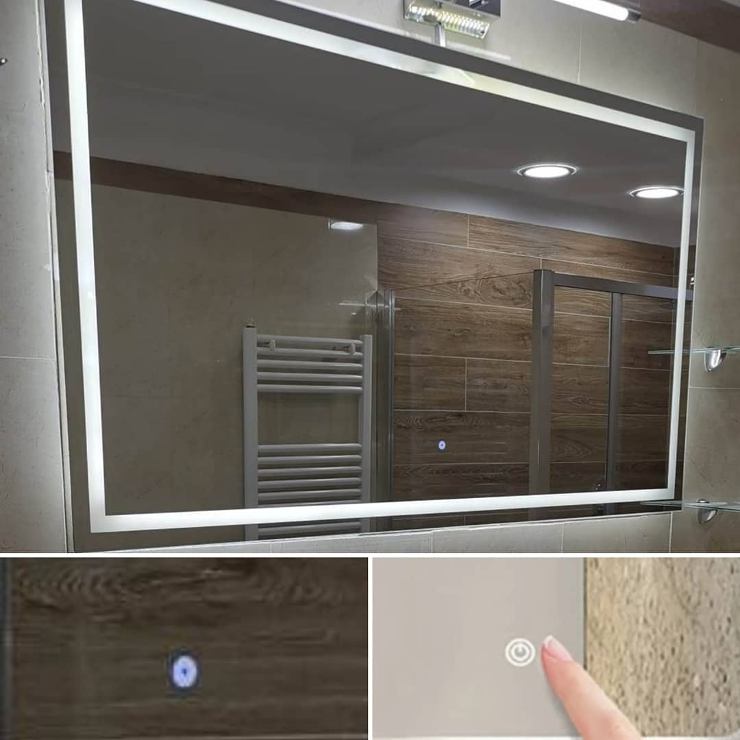 Specchiera da bagno a led con touch screen e bluetooth