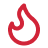 Red outline of a flame.