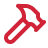 Red outline of a hammer.