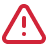 Red warning triangle with exclamation point.