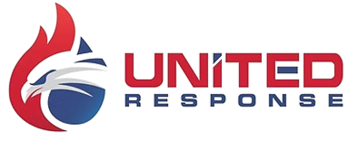 Logo of United Response with an eagle design and red and blue color scheme.