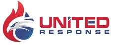 Logo of United Response with an eagle design and red and blue color scheme.