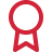 Red award ribbon icon.