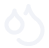 A stylized teardrop with a smaller circle next to it.