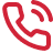Red telephone receiver with sound waves, indicating a phone call.