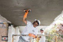 Applying Cement on the Ceiling | Chicago, IL | Turek & Sons