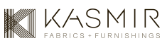 A logo for a company called kasmir fabrics and furnishings