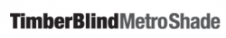 A black and white logo for timber blind metro shade