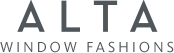 The logo for alta window fashions is on a white background.