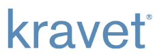 The word kravet is written in blue on a white background.