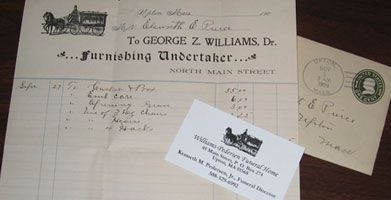 A letter from george z. williams to a furnishing undertaker