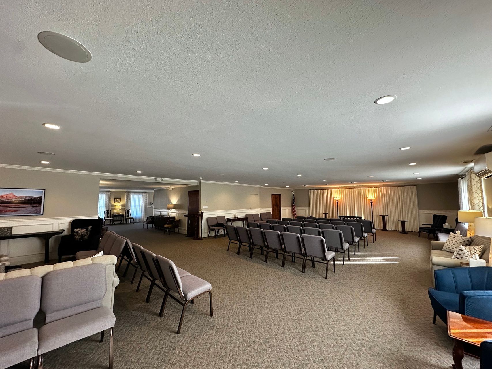 A large room with a lot of chairs in it