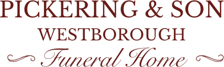 The logo for pickering & son westborough funeral home