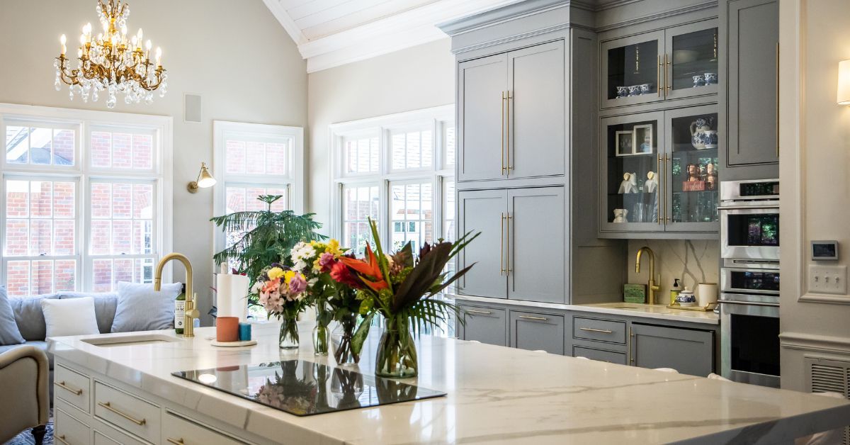 an elegant marble kitchen countertop