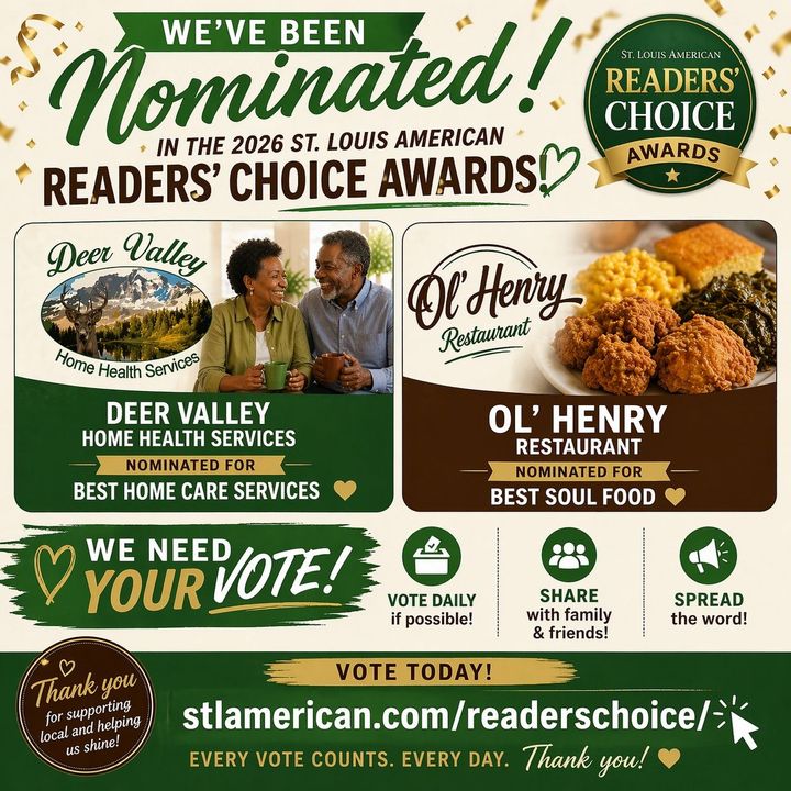 St. Louis American Readers’ Choice Awards ad with “We’ve been nominated!” and voting call to action