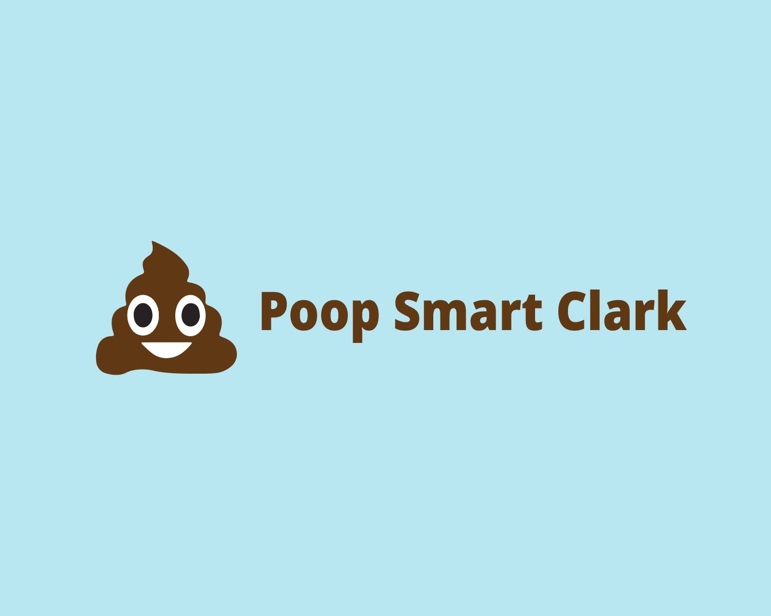 Brown poop emoji with smiling face and text 