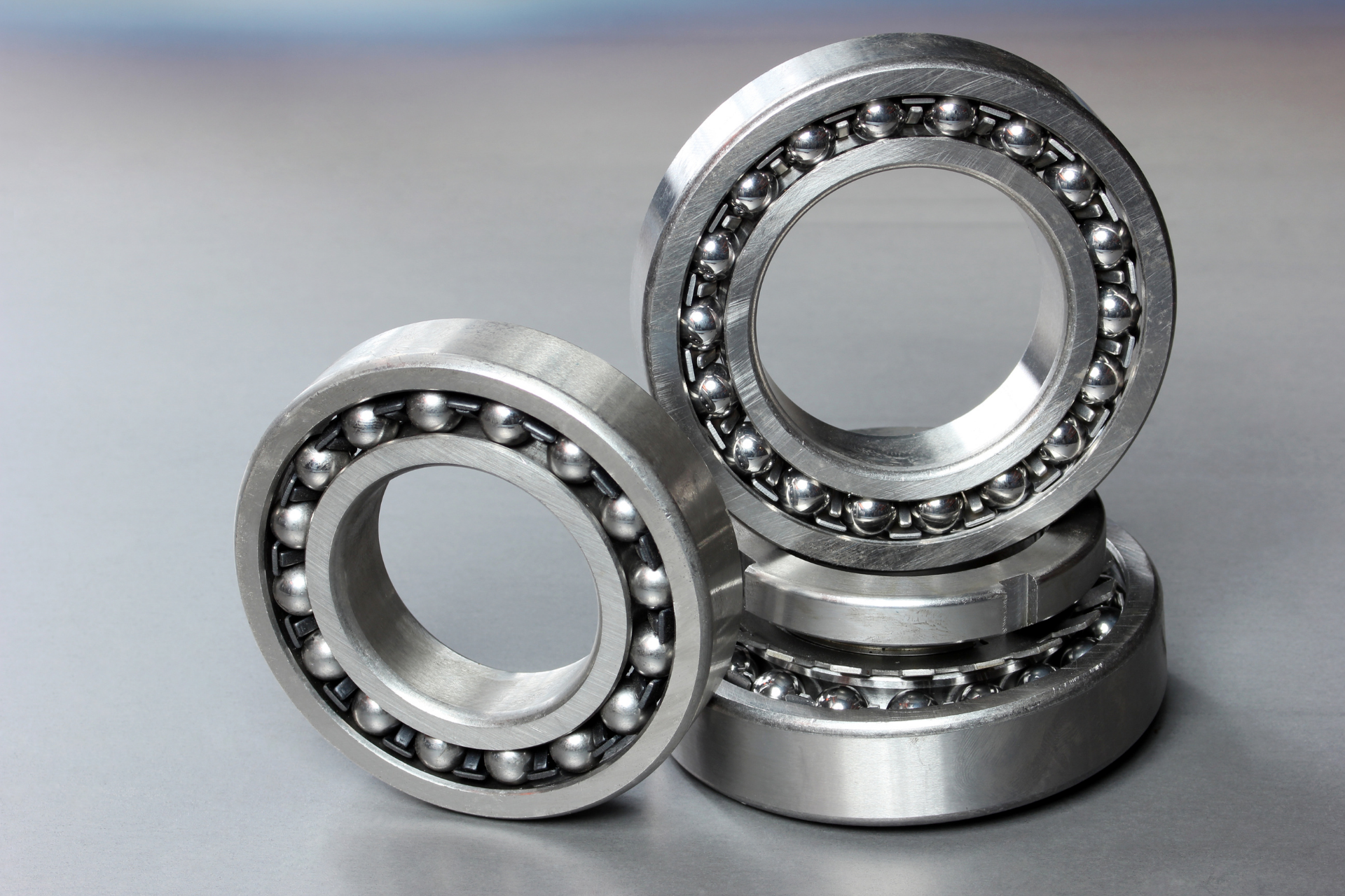Three bearings are stacked on top of each other on a table.