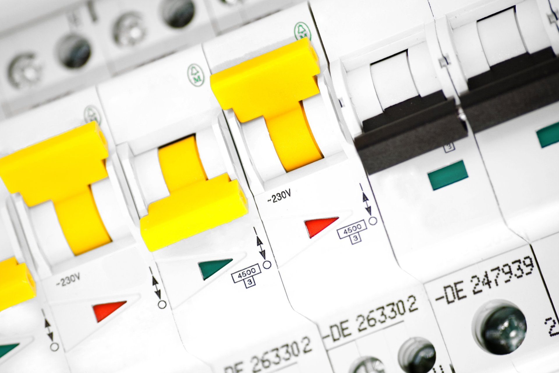 A close up of a circuit breaker with the number 263302 on it