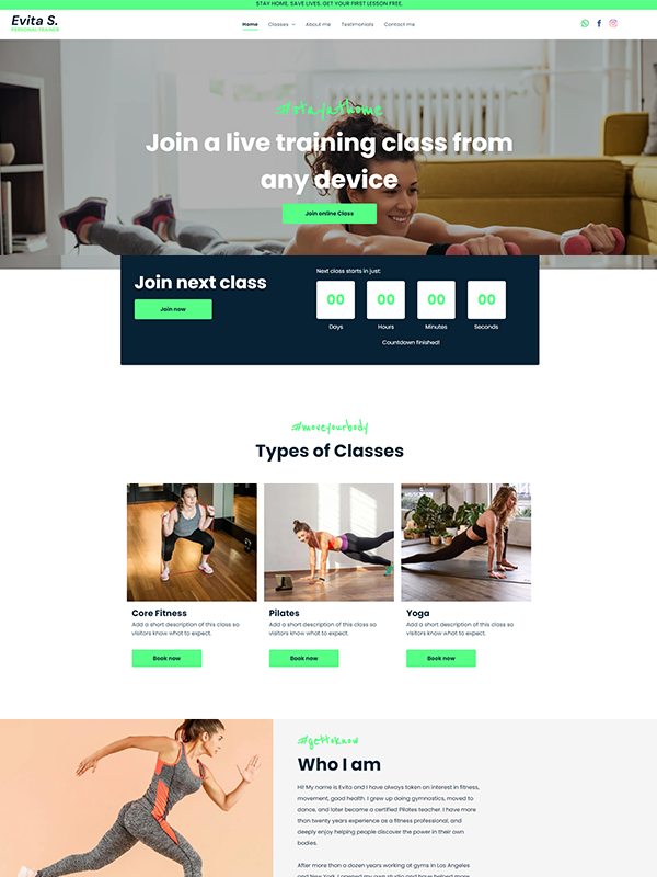 Desktop preview of Fitness PT Website