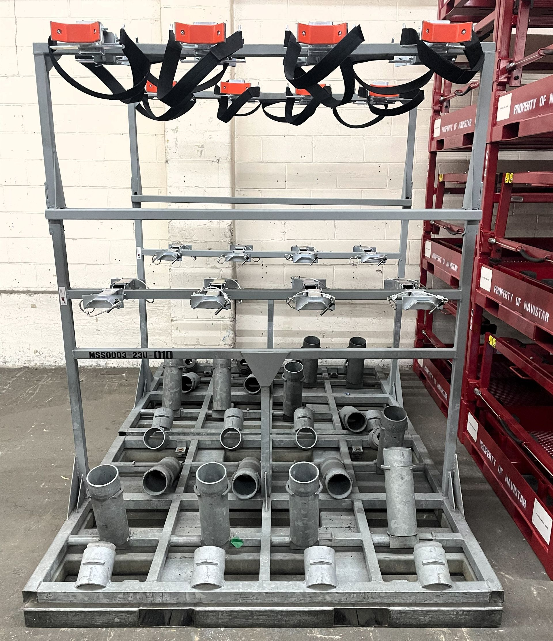 exhaust racking shipping rack