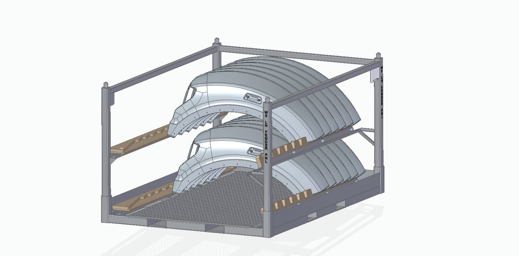 Custom fender shipping rack