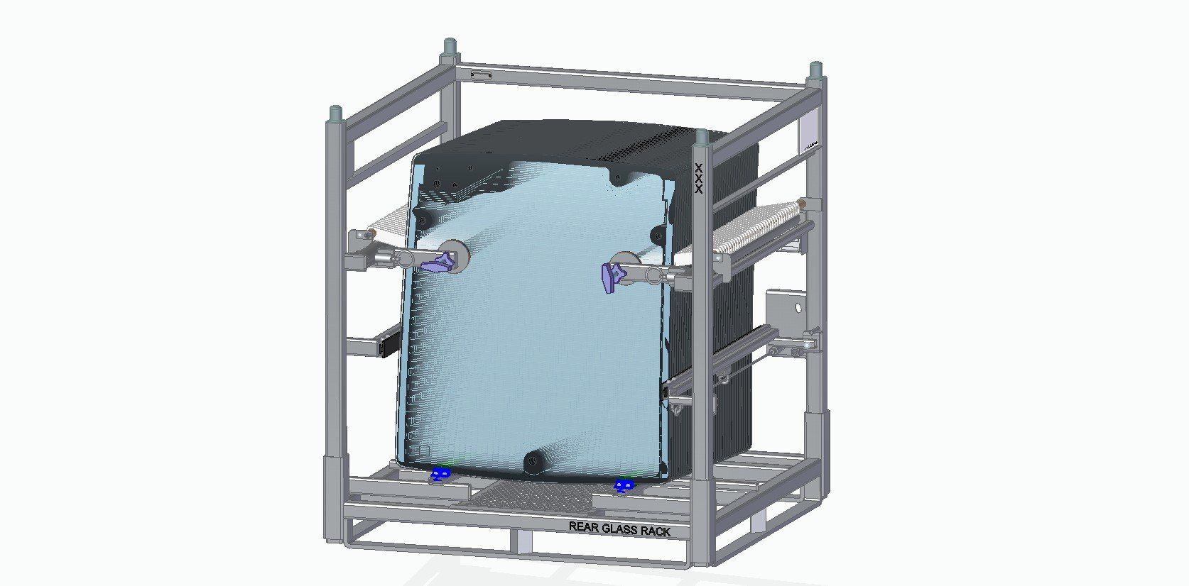 rear glass shipping rack